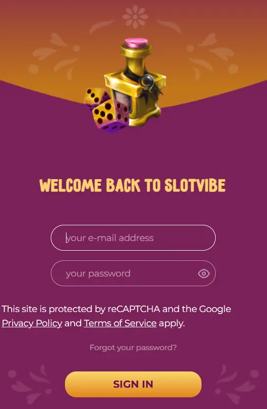 SlotVibe Casino Australia login